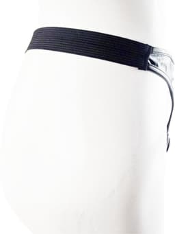 BamBella ® - String Maat L/XL Datex Zwart (Latex en stof SM kleding BDSM erotische heren kleding ondergoed lingerie onderbroek zwart — thumbnail 3