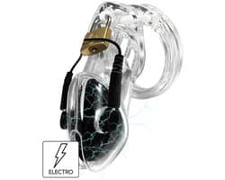 Electro Cock Cage - Peniskooi - Kuisheidskooi - BDSM - Transparant - Met slot - Electro seks - 3 maten cockringen