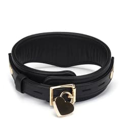 Liebe Seele - Dark Secret - Exclusieve Curved Collar Met Leiband En Gouden Hardware - Zwart/Goud — thumbnail 6