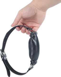 Banoch - Bit gag soft straight black - bitgag van imitatieleer zwart - bdsm — thumbnail 4