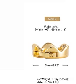 Sevanda - Ring of Kings - Eikelring Kroon - Maat L - Goud — thumbnail 4