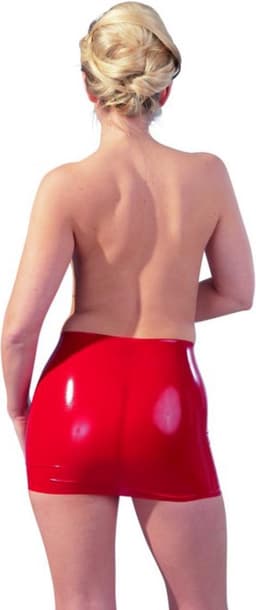 LateX – Latex Rok Korte Variant met Strakke Pasvorm voor Geile Uitstraling Maat 2XL - Rood — thumbnail 4