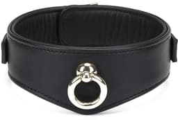 Liebe Seele - Dark Secret - Exclusieve Curved Collar Met Leiband En Gouden Hardware - Zwart/Goud — thumbnail 3