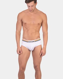 Barcode Berlin Multipack 1x Backless Brief Pride White + 1x Pride Harness White - MAAT L - Erotisch Heren Ondergoed - Slip voor Man - Sexy mannen Slip — thumbnail 5
