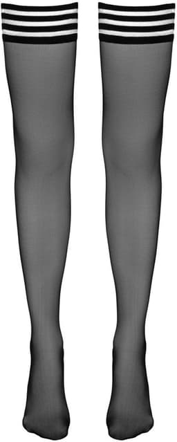 Cottelli Collection – Sensuele Kousen voor Gestreepte Look voor Ondeugende Uitstraling – Maat XS - Zwart — thumbnail 2