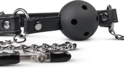 Open Ball Gag Met Tepelklemmen — thumbnail 3