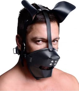 Puppy Play Masker Met Ballgag - Zwart — thumbnail 8