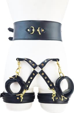 BNDGx® - Stevige Sex Harnas tuig pak- Bondage set BDSM Erotische Fetish Body Nep Leer - Verstelbaar - — thumbnail 7