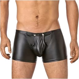 LekkerStout PU Lederen Boxershort - Open Kruis - Zwart - Sexy Herenondergoed | XL | ( LS154 ) — thumbnail 5