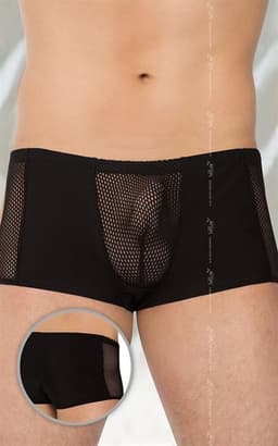 SoftLine Collection Sexy transparente heren boxers met visnet Zwart M — thumbnail 2