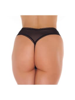 Amorable - G-String - Transparante G String Met Open Kruis - Zwart - One Size — thumbnail 3