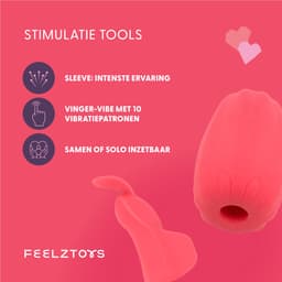 Erotische Geschenkset - Seksspeeltje - Koppels - Erotiek - Masturbator Sleeve - Oogmasker - Vinger Vibrator - Dobbelstenen - Handboeien - Vibrerende Kegelballen - Unisex - Roze - FeelzToys - You & Me — thumbnail 5