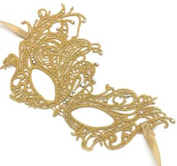 Sierlijk oogmasker met strass steentjes - Kant - Goudkleurig - One-size — thumbnail 3