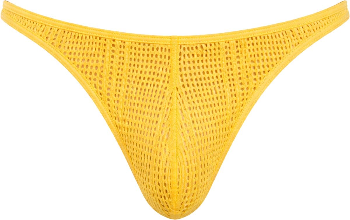 Barcode Berlin Thong Gor Yellow - MAAT S - Erotisch Heren Ondergoed - String voor Man - Sexy mannen String — afbeelding 1
