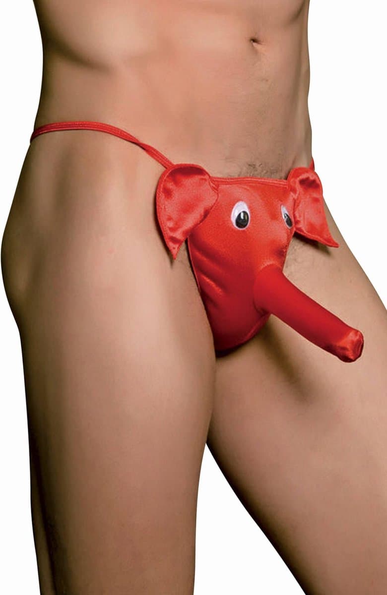 Paris Hollywood Elephant - Erotische String met Olifant - Rood - One Size — afbeelding 1
