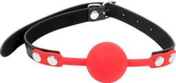 Banoch - Ballgag siliconen met verstelbare band - Rood  - Bal ∅ 4 cm — thumbnail 7
