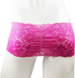 BamBella® Slip Roze open kruis kant voor mannen - L/XL - doorzichtig Erotische onderbroek Sexy Lingerie Heren - Zwart mannen ondergoed slip — thumbnail 4