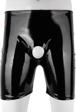 Latex boxer met penis gat - Erotische broek heren - BDSM - Rollenspel - PU Leder — thumbnail 1