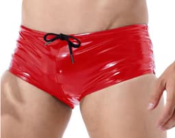 BamBella ® - Boxer L/XL Datex roze (Latex en stof SM kleding BDSM erotische heren kleding ondergoed lingerie onderbroek zwart — thumbnail 1
