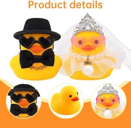 Rubberen Eendjes Bruidspaar - Badeendjes set - Bruiloft decoratie - Leuk cadeau - 5x5x2 cm - Bruid en Bruidegom — thumbnail 6