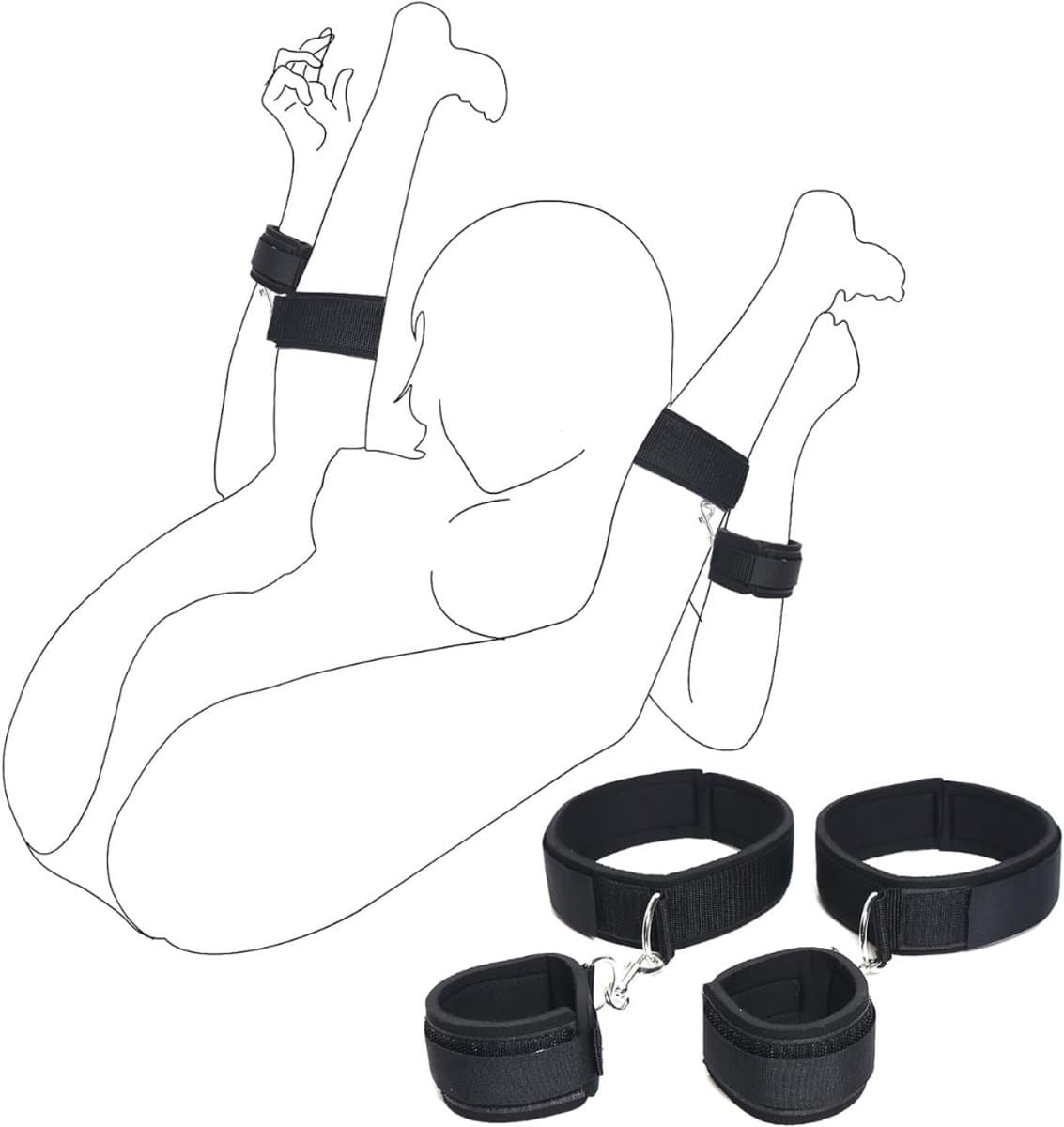 SVN®Benenspreider bdsm - Seksspeeltjes voor Koppel – Erotiek Toys - Sex Sling – Love Swing – Zwart - 16cm x 10cm x 6cm — afbeelding 1