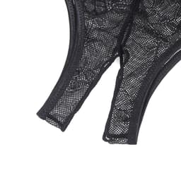 Zeloria Kanten Slip met Open Kruis en Strikdetail – Zwart – Dames Lingerie Slip met Bandjes – L — thumbnail 3