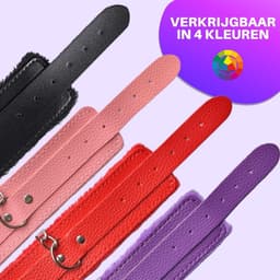 JT Products Bondage Handboeien Roze Erotiek Set voor BDSM - Seksspeeltjes Set Voor Koppel - Lederen Handboeien & Metalen Ketting - Sex Toys Kado - Seks Cadeau Hem & Haar - Kinky Cadeautjes Volwassenen - Erotisch Verjaardag Cadeautje Mannen & Vrouw — thumbnail 7