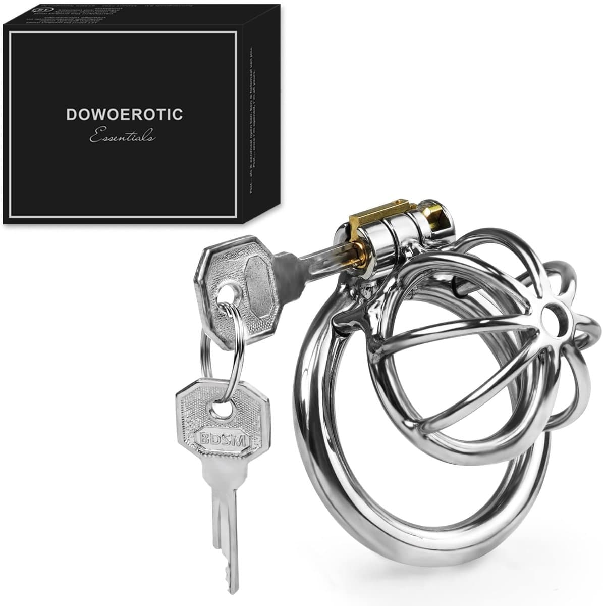 DOWO® - Mini Locker - Kuisheidskooi - Chastity cage - Peniskooi - Hemisferisch - Staal - 50 mm — afbeelding 1