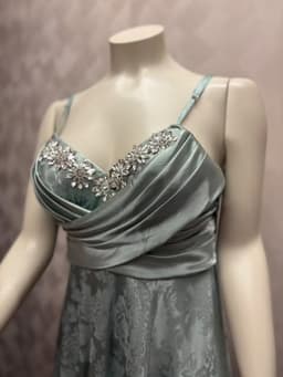 Lange Satijnen Avondjurk Dames – Elegante Gala Jurk met Kant & Verstelbare Bandjes – Luxe Feestjurk — thumbnail 3