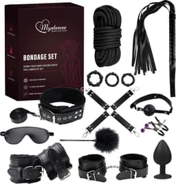 Mystease BDSM Extreme voor Mannen en Vrouwen - Bondage Set 17 Delig - Seksspeeltjes met Buttplugs & Handboeien - Mystease Sex Toys Koppels — thumbnail 1