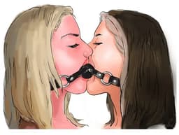 Koppels Ball Gag - gezamelijke gag - romantisch - bdsm - kwaliteits kunstleer - mega sexy — thumbnail 1