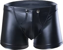PU Lederen Boxershort - Open Kruis - Zwart - Sexy Herenondergoed | XL | LS154 — thumbnail 1