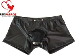 Lederen boxershort mogelijkheid tot open kruis - Knoopjes - Erotische slip heren — thumbnail 3