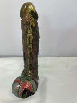 Handbeschilderde Piemelkunst van Keramiek Gips – Uniek Kunstobject – 18,5 cm – Cadeau & Decoratie — thumbnail 2