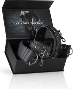 EasyToys - Bondage Harnas - Halsband met Handboeien - Stevig Kunstleer - Bondageset - Bondage Set - BDSM Set - Bondage - Sex Toys voor Vrouwen en Mannen - Handboeien Seks - Zwart — thumbnail 10
