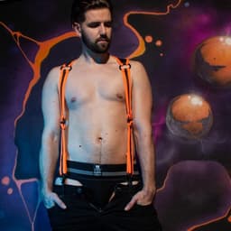 665 Neoprene - Riemenbody - Bretels - Zwart Oranje - Verkrijgbaar in 2 maten - Heckler Harness Black Orange L/XL — thumbnail 3
