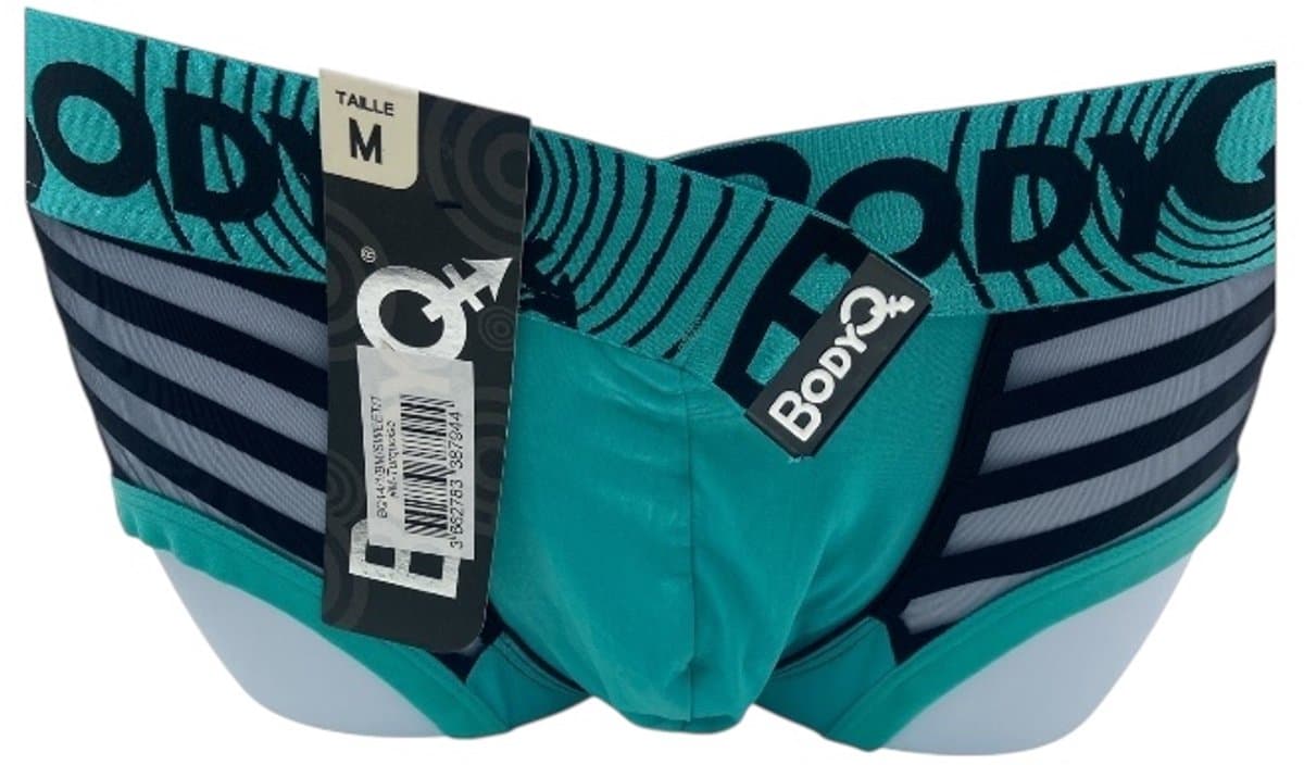 BodyQ Sexy Heren Boxershort – Aqua met Net Zwart – Erotische Herenlingerie – Maat L — afbeelding 1