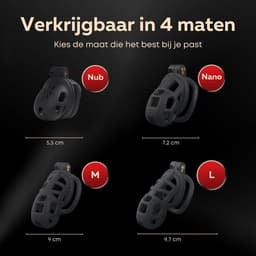 Quick Relief Elite Lock™ Nano - Chastity cage - Kuisheidskooi met 4 ringmaten - Kuisheidskooi voor Mannen - Sissy - BDSM - Cock Cage - Zwart — thumbnail 10