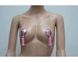Roze Hartvormige Tepelstickers Tepel PlakkerTepelkwastjes Nipple Sticker