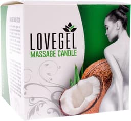 Lovegel - Massage kaars - Erotische massage olie - Kokos — thumbnail 3
