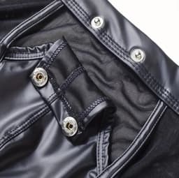 LekkerStout PU Boxershort Met lange Pijpen - Open Kruis - Zwart - Sexy Herenondergoed | M | ( LS067 ) — thumbnail 4