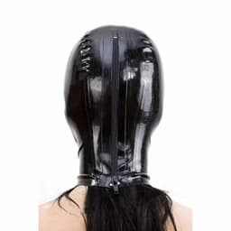 100% Latex Masker - Latex Erotiek - BDSM Masker - Fetish - Kinky Rollenspel - SM - Cosplay - Man/Vrouw - Seks - Erotisch - MET RITS - Extreme - Maat S/M/L — thumbnail 2