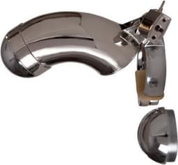 Rimba Bondage Play - Kuisheidskooi - Metalen Peniskooi Met Hangslot - Gesloten model - One Size - Zilver — thumbnail 3