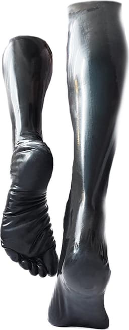 BamBella® - Latex sokken kousen - voetfetisj voeten fetish - erotisch Rubber sok voet halflang — thumbnail 2