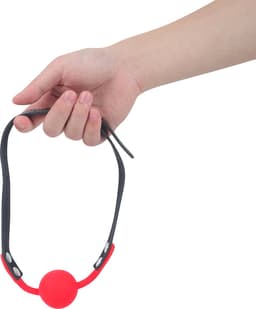Banoch - Ballgag siliconen met verstelbare band - Rood  - Bal ∅ 4 cm — thumbnail 4