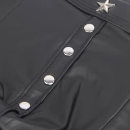 Zwarte sexy leren heren boxershorts - maat L/XL - black sexy leather men boxers underwear -BDSM - clubwear heren ondergoed erotiek mannen boxer — thumbnail 4