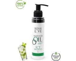 Sezmar Icy Mojito Massageolie: Natuurlijk Massageolie - Glijmiddel voor Sensuele Extase en Erotisch Genot met 100% Natuurlijke Ingrediënten | 100ml