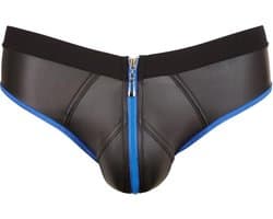 Svenjoyment Underwear Slip Met Open Achterkant - Zwart/Blauw