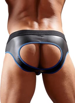 Svenjoyment Underwear Slip Met Open Achterkant - Zwart/Blauw — thumbnail 7