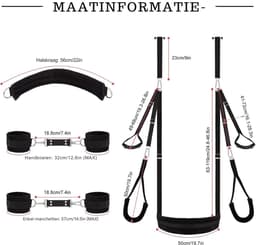 YOR® Sex Schommel - Sex Swing Extra Stevig – Seksschommel – Seksspeeltjes voor Koppel – Seks Schommel BDSM – Erotiek Toys - Sex Sling – Love Swing – Discreet Verpakt - Zwart - 35cm x 33cm x 13cm — thumbnail 6